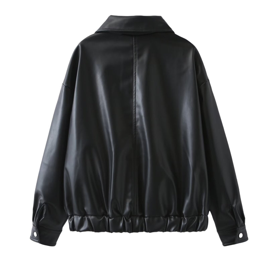 Kurtka Damska Oversized z Kieszeniami i Elastycznym Pasem | K&M - 2 - Krawczykmoda