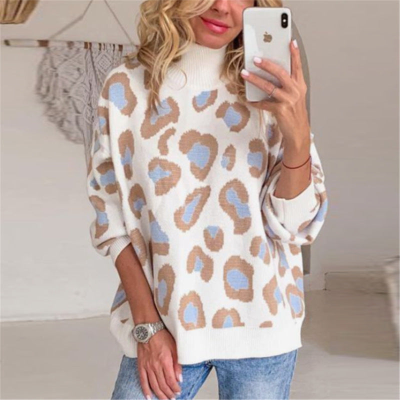 Pullover Damski z Wysokim Kołnierzem i Modnym Wzorem | K&M - 4 - Krawczykmoda