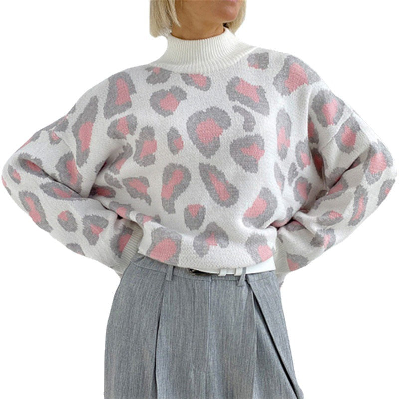 Pullover Damski z Wysokim Kołnierzem i Modnym Wzorem | K&M - 5 - Krawczykmoda