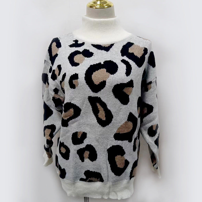 Pullover Damski z Wysokim Kołnierzem i Modnym Wzorem | K&M - 6 - Krawczykmoda